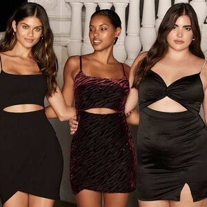 NWT LULUS Fierceness Burgundy Animal Print Velvet Cutout Bodycon Dress XS